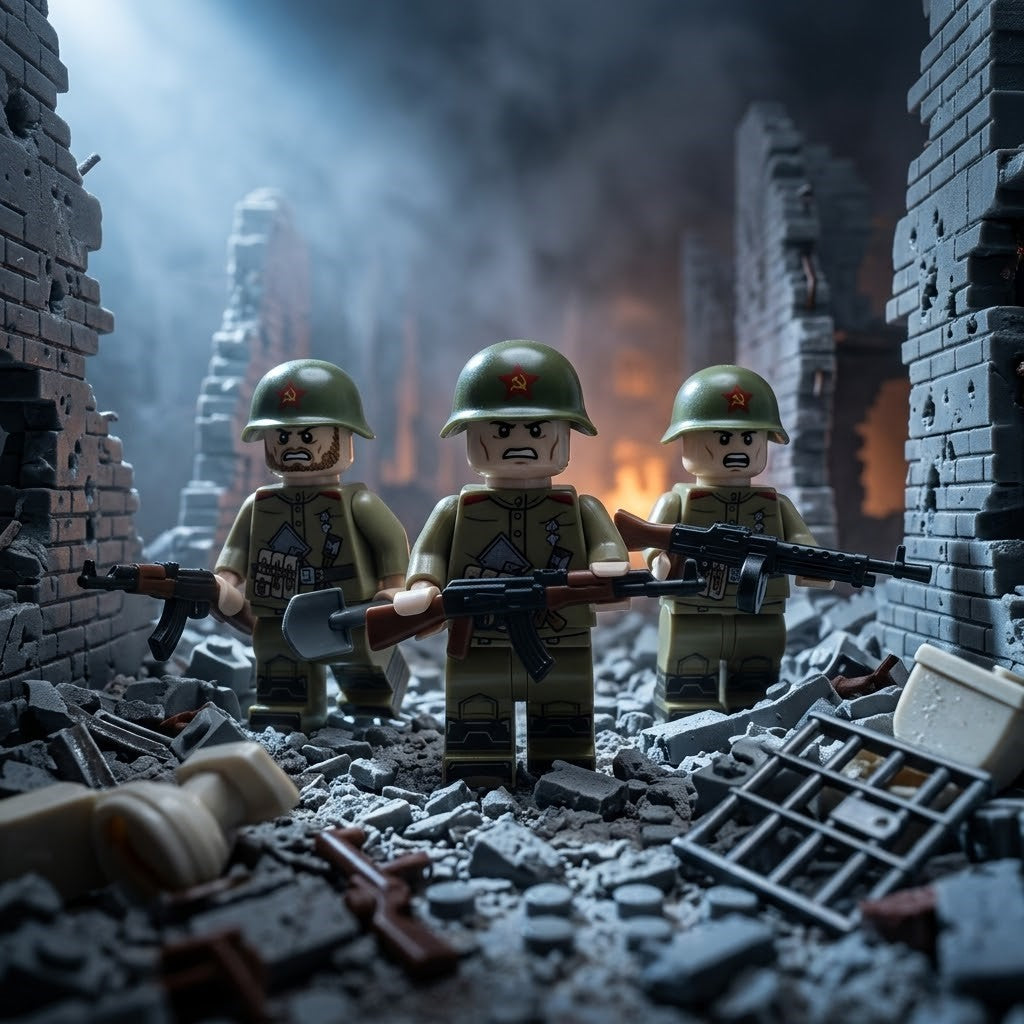 WWII Soviet Soldier Minifigures 12-Figure Historical Set