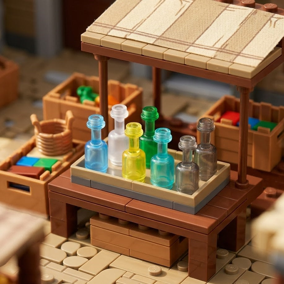 Transparent Mini Bottle Accessory Minifigure