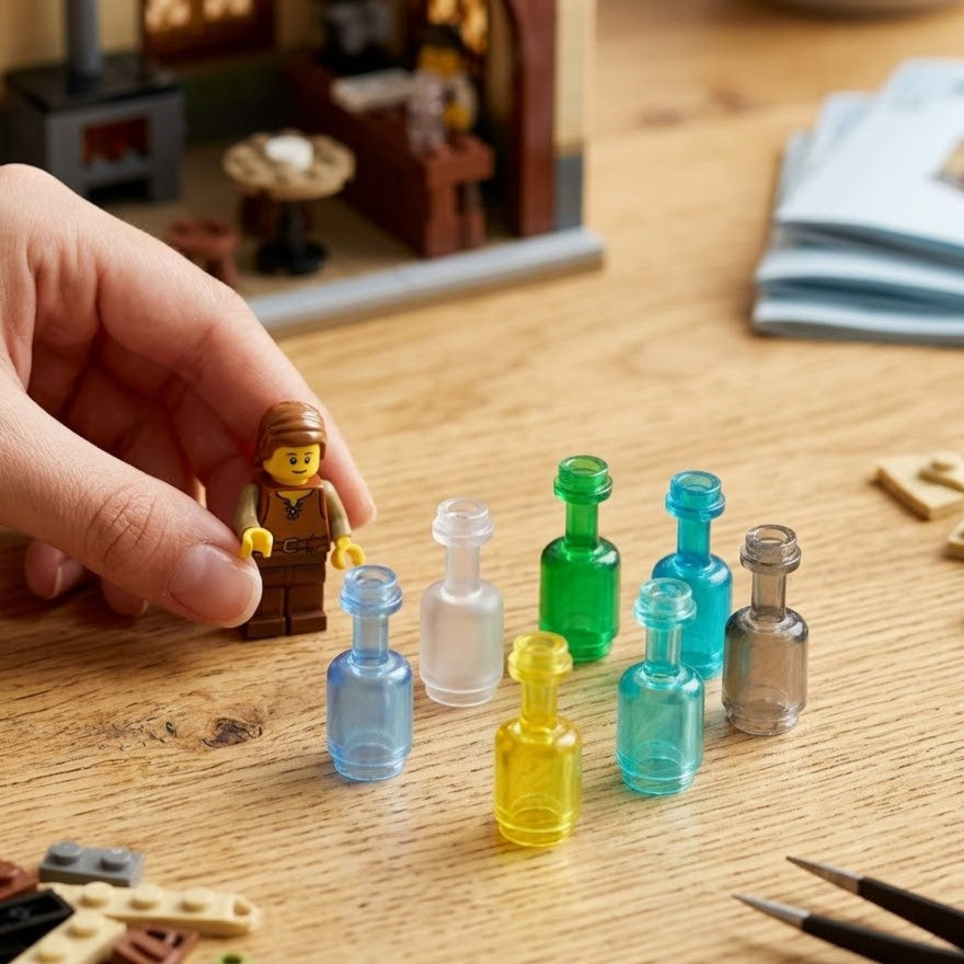 Transparent Mini Bottle Accessory Minifigure
