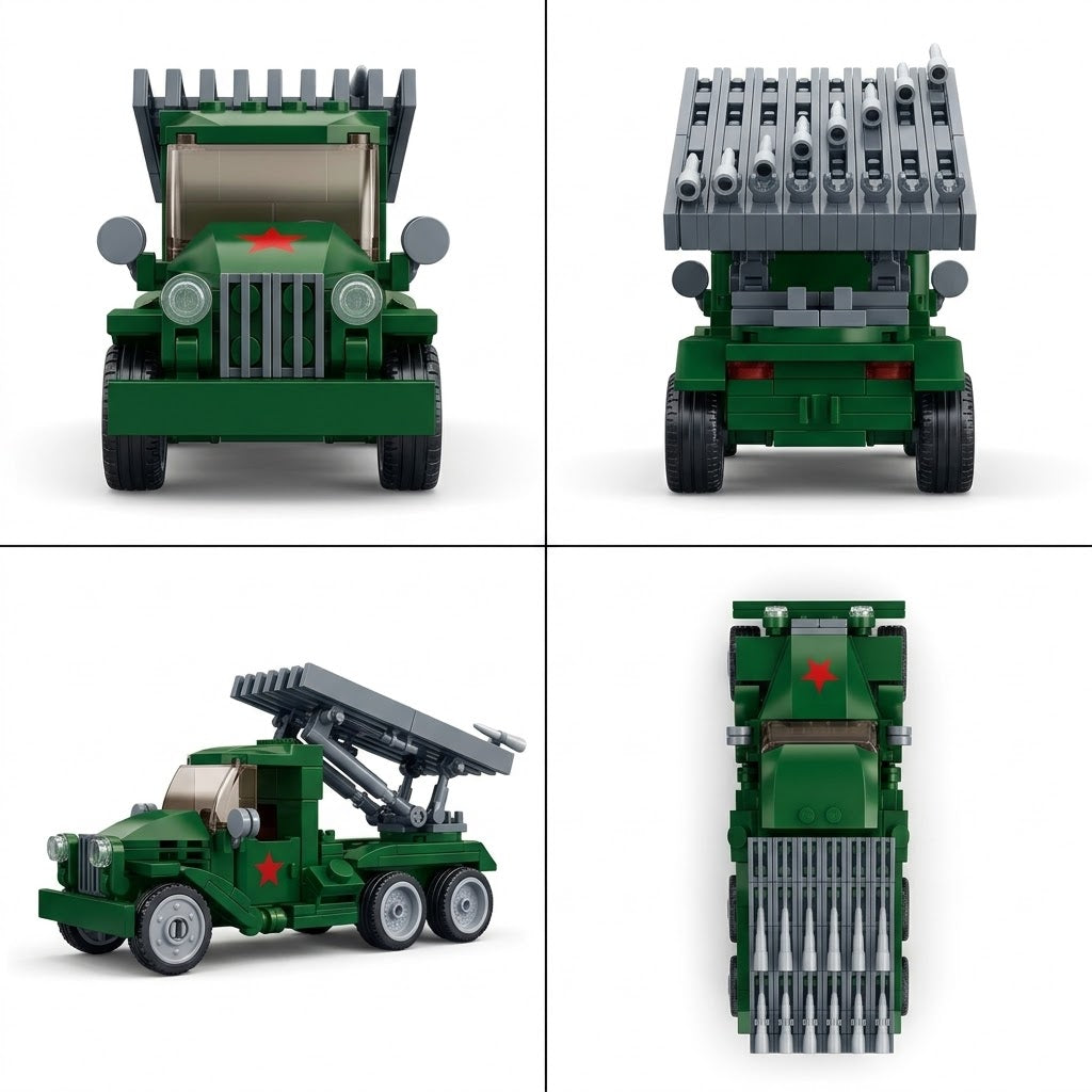 WWII Army Series Digital Camouflage Rocket Artillery Truck