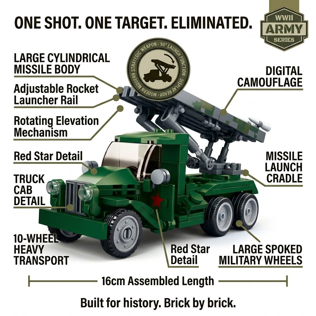 WWII Army Series Digital Camouflage Rocket Artillery Truck