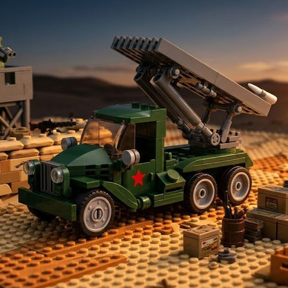 WWII Army Series Digital Camouflage Rocket Artillery Truck