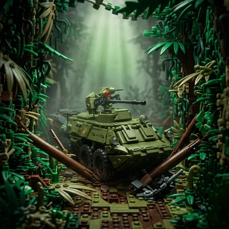 8-Wheel Armored Vehicle Building Brick Model