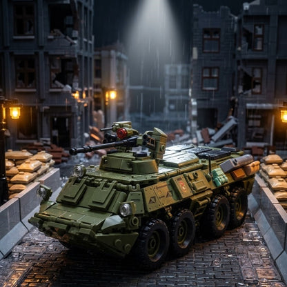 8-Wheel Armored Vehicle Building Brick Model