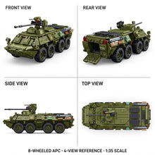 8-Wheel Armored Vehicle Building Brick Model