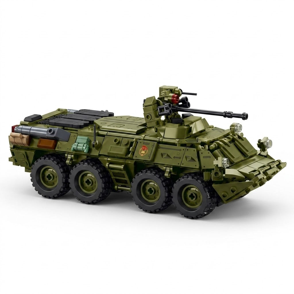 8-Wheel Armored Vehicle Building Brick Model