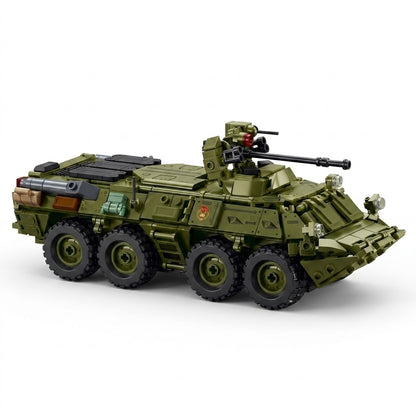 8-Wheel Armored Vehicle Building Brick Model