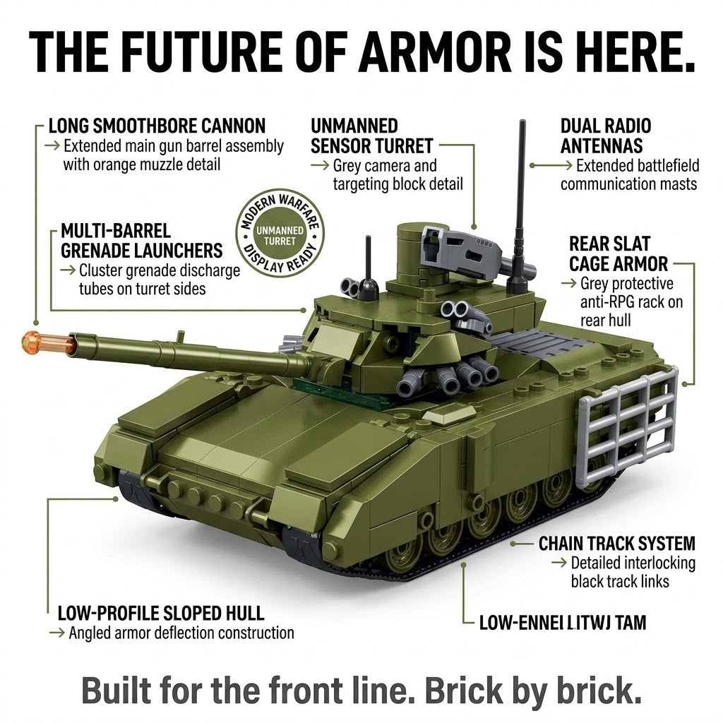 Modern Main Battle Tank Building Brick Model