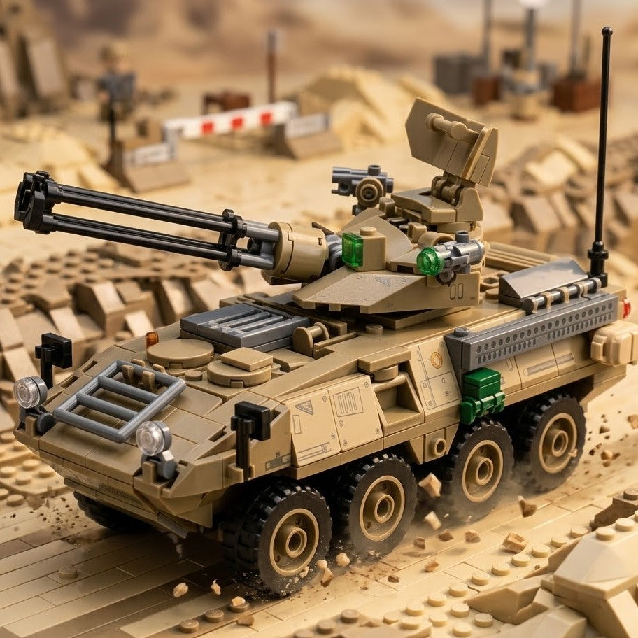 Premium Desert Air-Defense Building Brick Vehicle Set