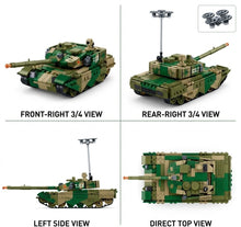Camouflage Battle Tank with Surveillance Drone Building Brick Model