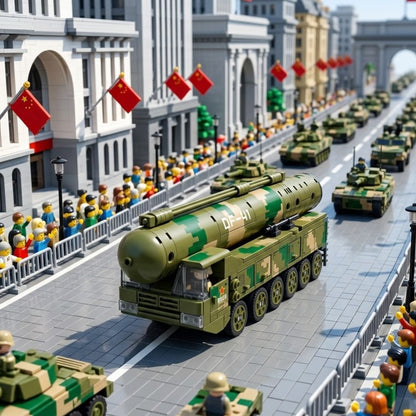 Camouflage Missile Carrier Truck Building Brick Model