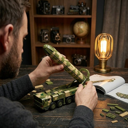 Camouflage Missile Carrier Truck Building Brick Model