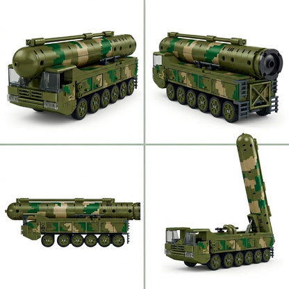Camouflage Missile Carrier Truck Building Brick Model
