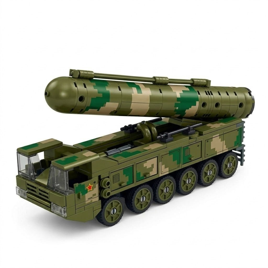 Camouflage Missile Carrier Truck Building Brick Model