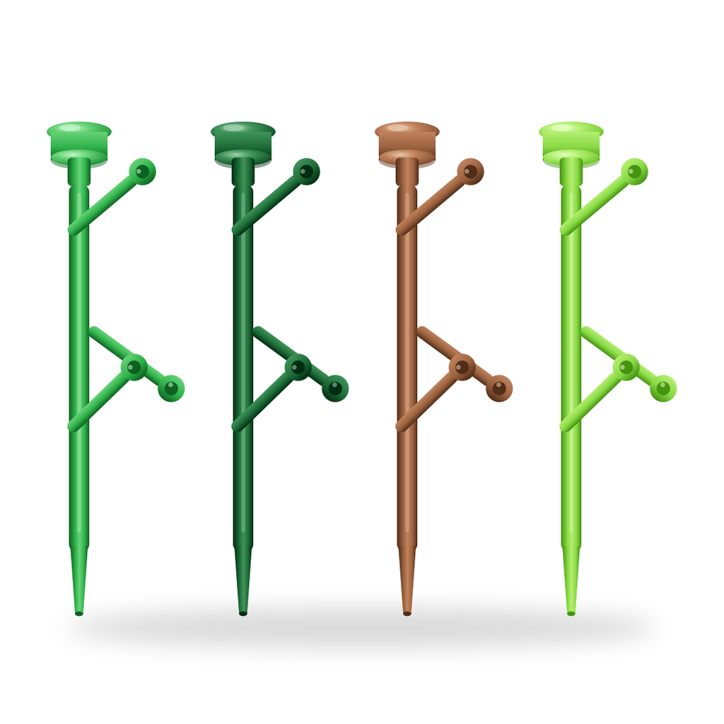 Minifigure Plant Stem Accessory - Green, Dark Green, Brown, Light Green group studio