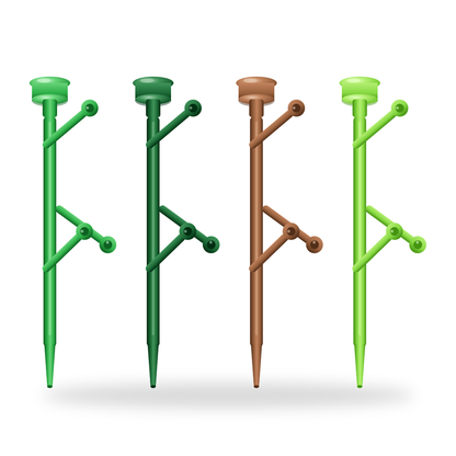 Minifigure Plant Stem Accessory - Green, Dark Green, Brown, Light Green group studio