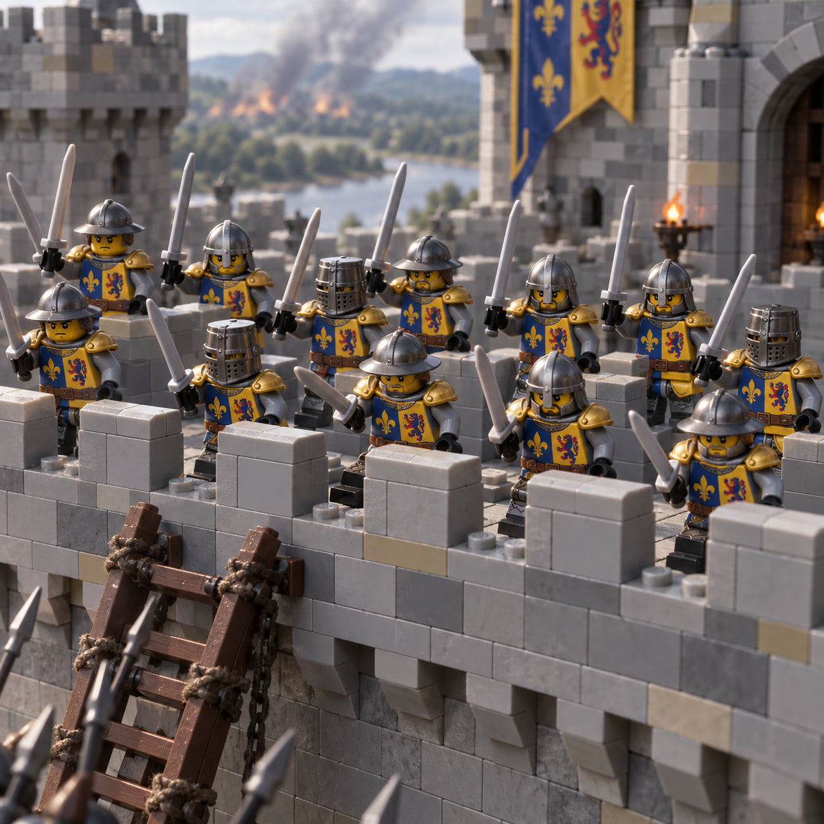 Fleur-de-Lis Castle Guard Minifigure Set, 12 Soldiers lifestyle scene A