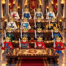 Medieval Kings Minifigure Set, 16 Crowned Rulers lifestyle scene A