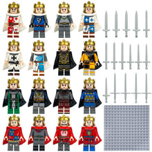 Medieval Kings Minifigure Set, 16 Crowned Rulers