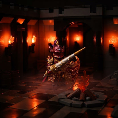 Crimson Winged Helm Lancelot with Spear and Shield Minifigure - Brick BrosKnights