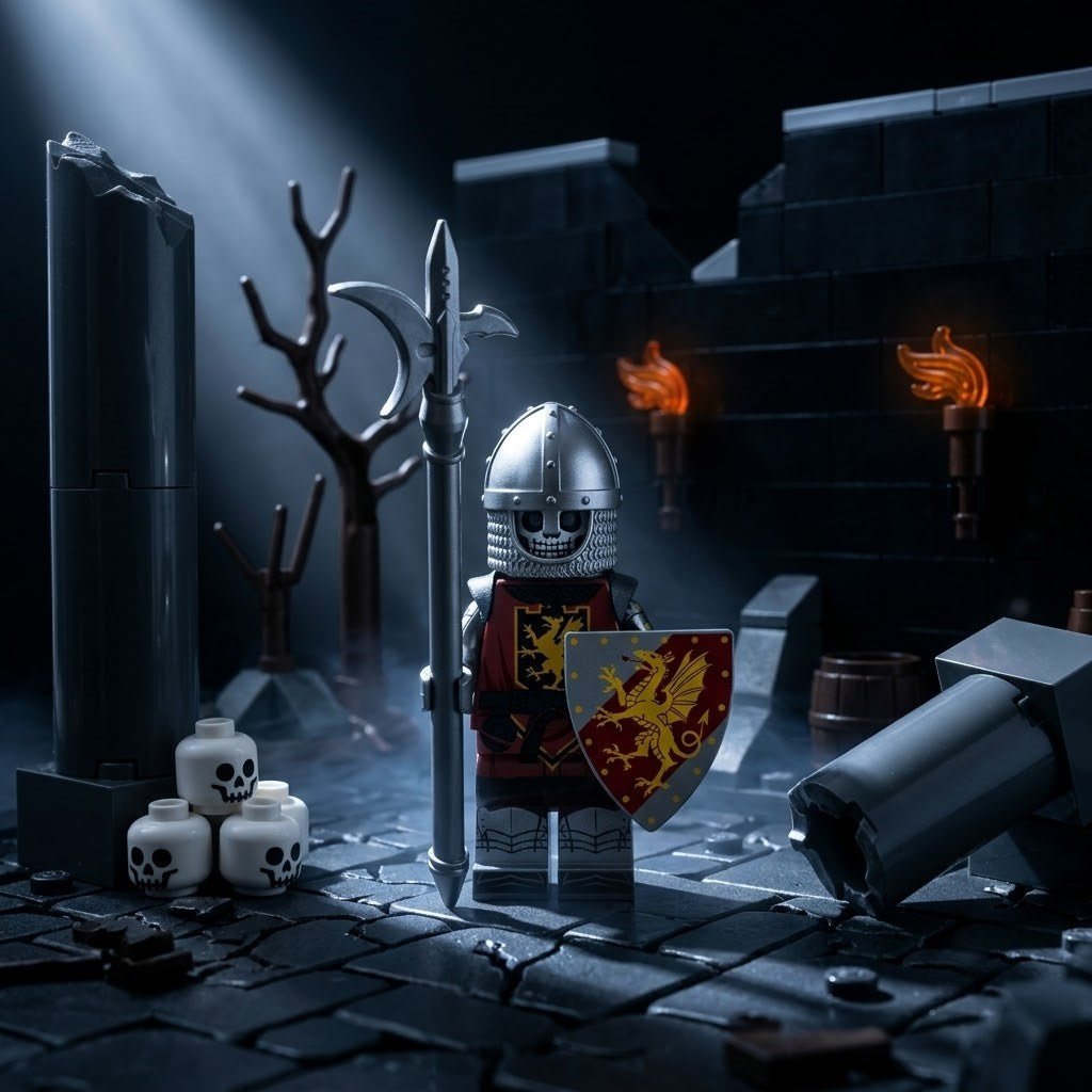 Skull Knight Halberd Shield Minifigure - Brick BrosKnights