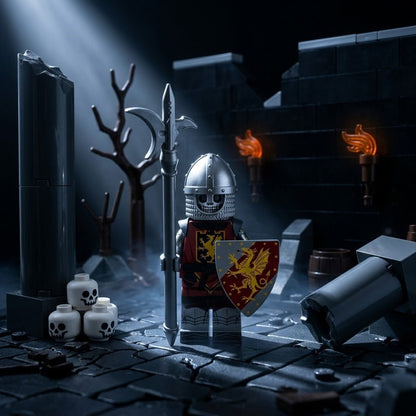 Skull Knight Halberd Shield Minifigure - Brick BrosKnights