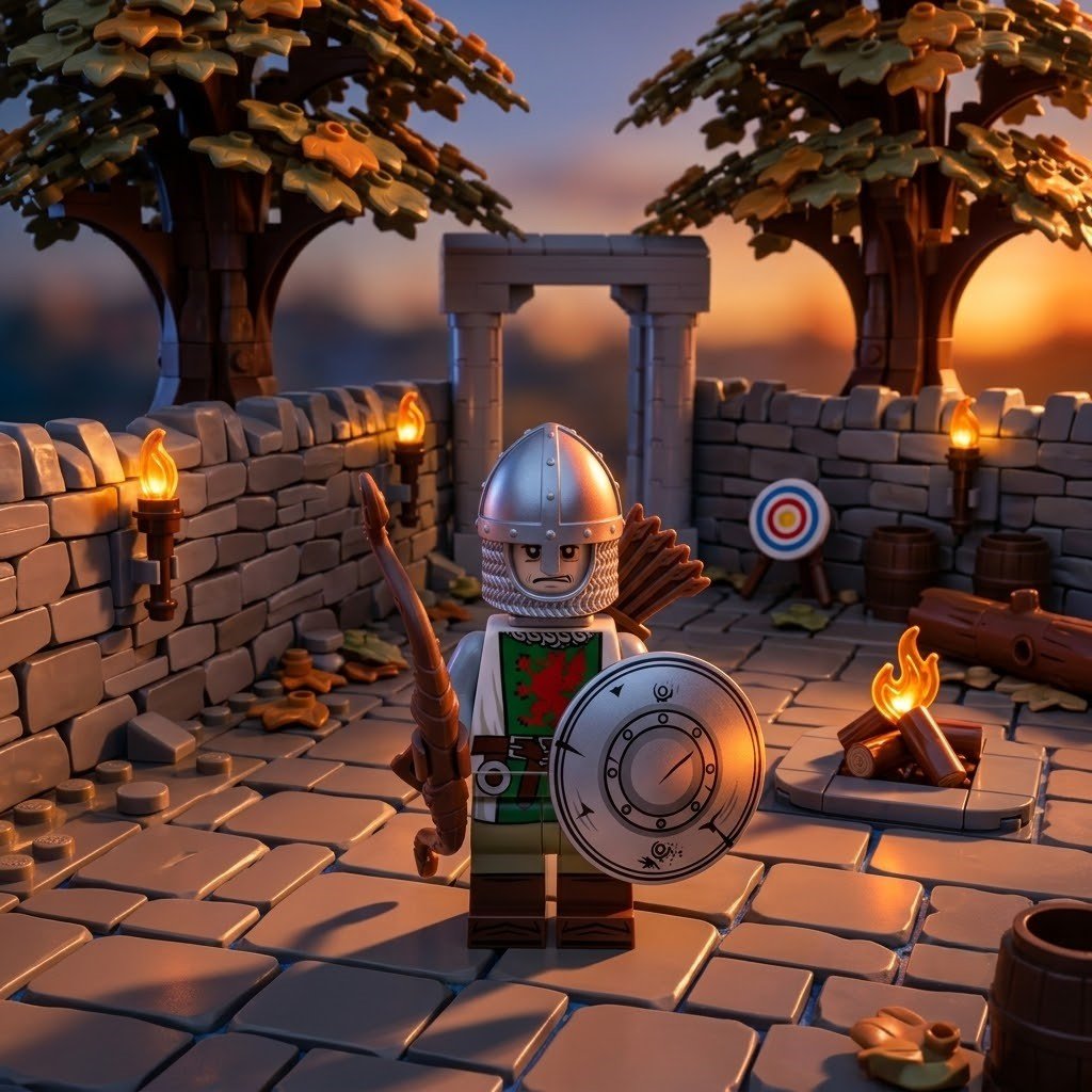 Chainmail Archer Shield Minifigure - Brick BrosKnights