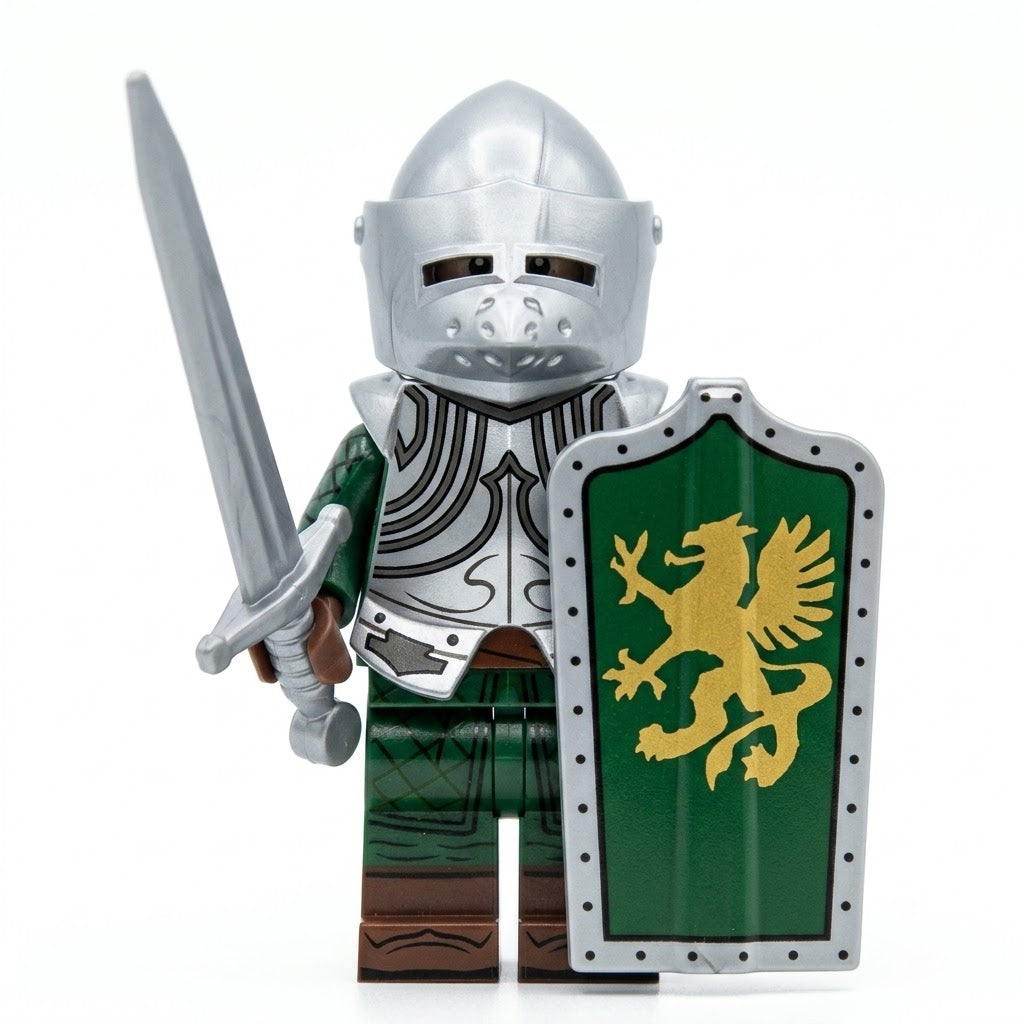 Medieval Knight Collection with Varied Shields and Weapons