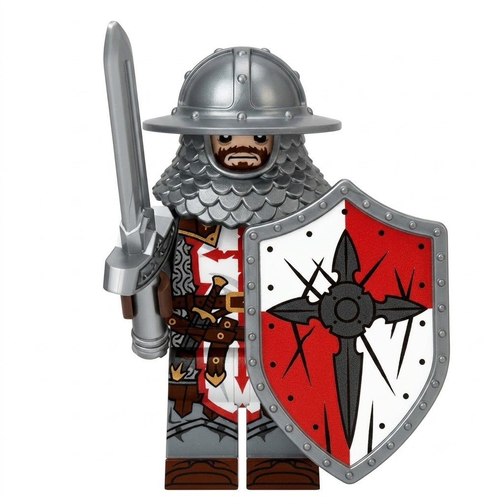 Medieval Knight Collection with Varied Shields and Weapons