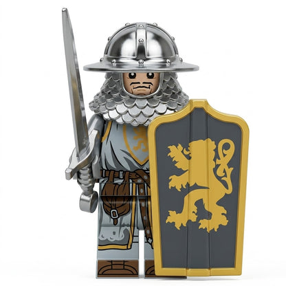 Medieval Knight Collection with Varied Shields and Weapons
