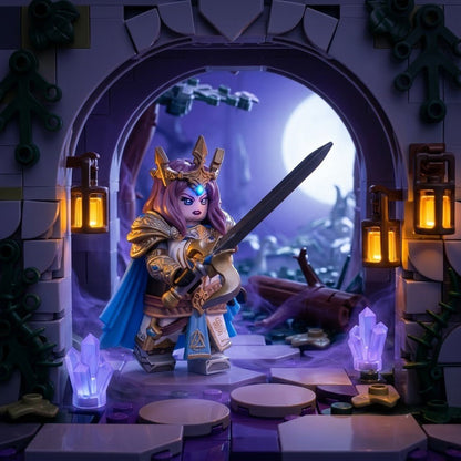 Crowned Queen Warrior with Sword and Cape - Brick BrosKnights