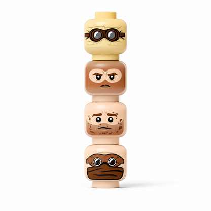 Minifigure Heads - Warrior/Battle Pack | 4/10/66-Pack | Choose Your Style