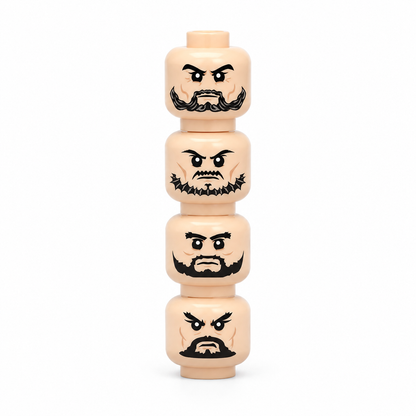 Minifigure Heads - Warrior/Battle Pack | 4/10/66-Pack | Choose Your Style