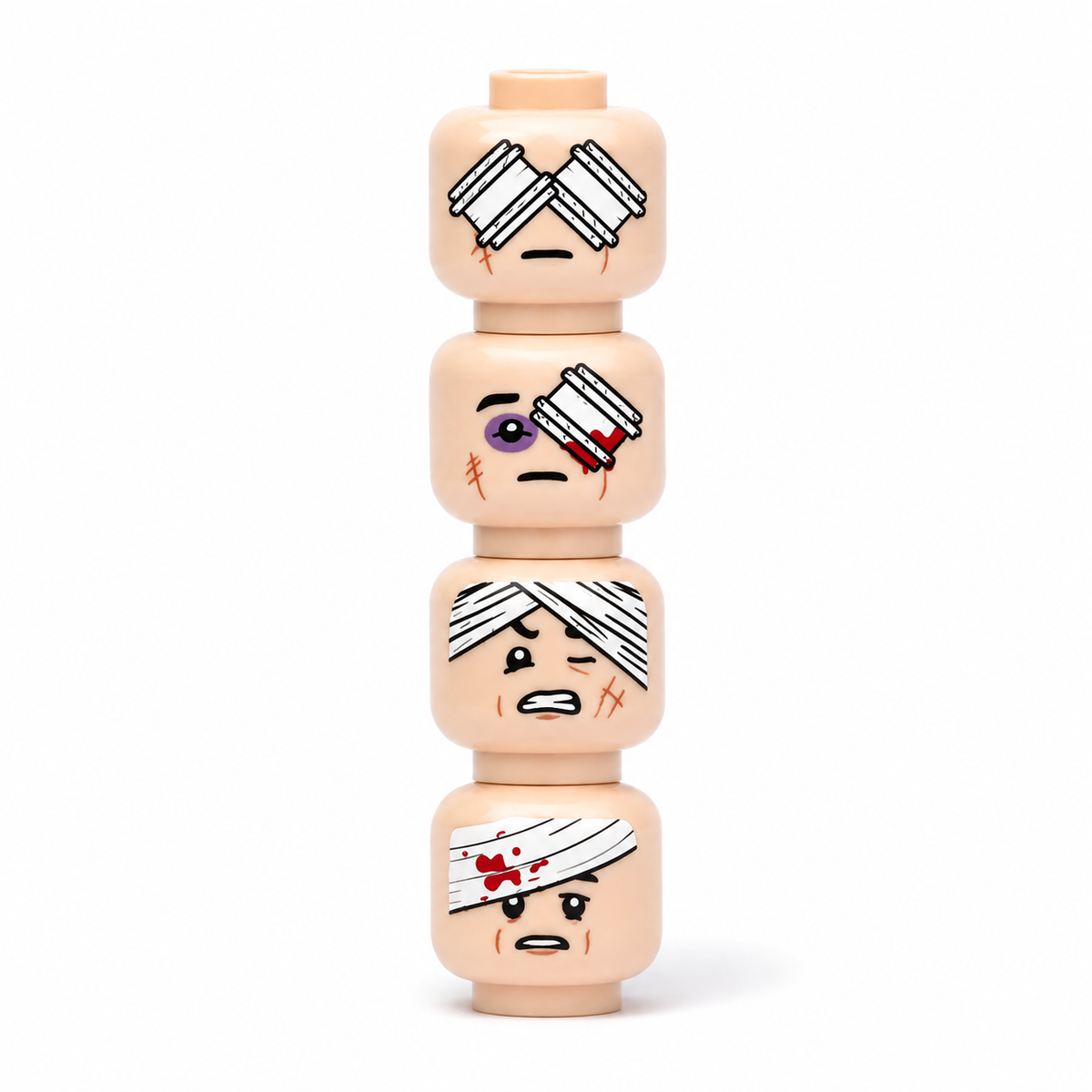 Minifigure Heads - Warrior/Battle Pack | 4/10/66-Pack | Choose Your Style