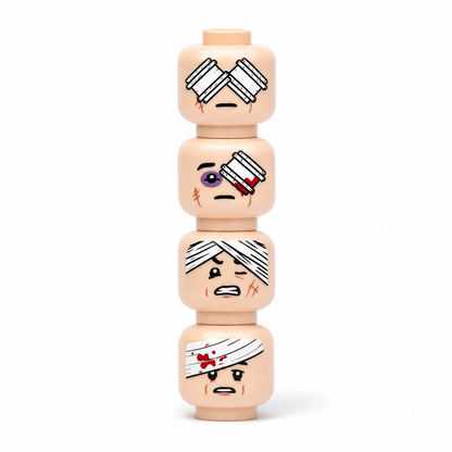 Minifigure Heads - Warrior/Battle Pack | 4/10/66-Pack | Choose Your Style