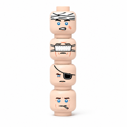 Minifigure Heads - Warrior/Battle Pack | 4/10/66-Pack | Choose Your Style