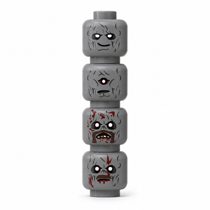 Minifigure Heads - Warrior/Battle Pack | 4/10/66-Pack | Choose Your Style