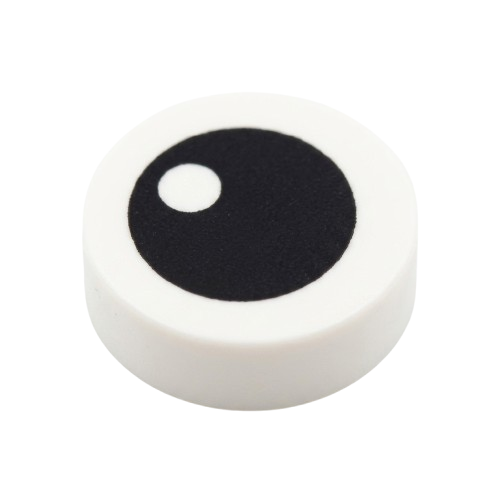 1×1 Smooth Round Tile — Plain & Eye Expression Set | 50 pcs per pack
