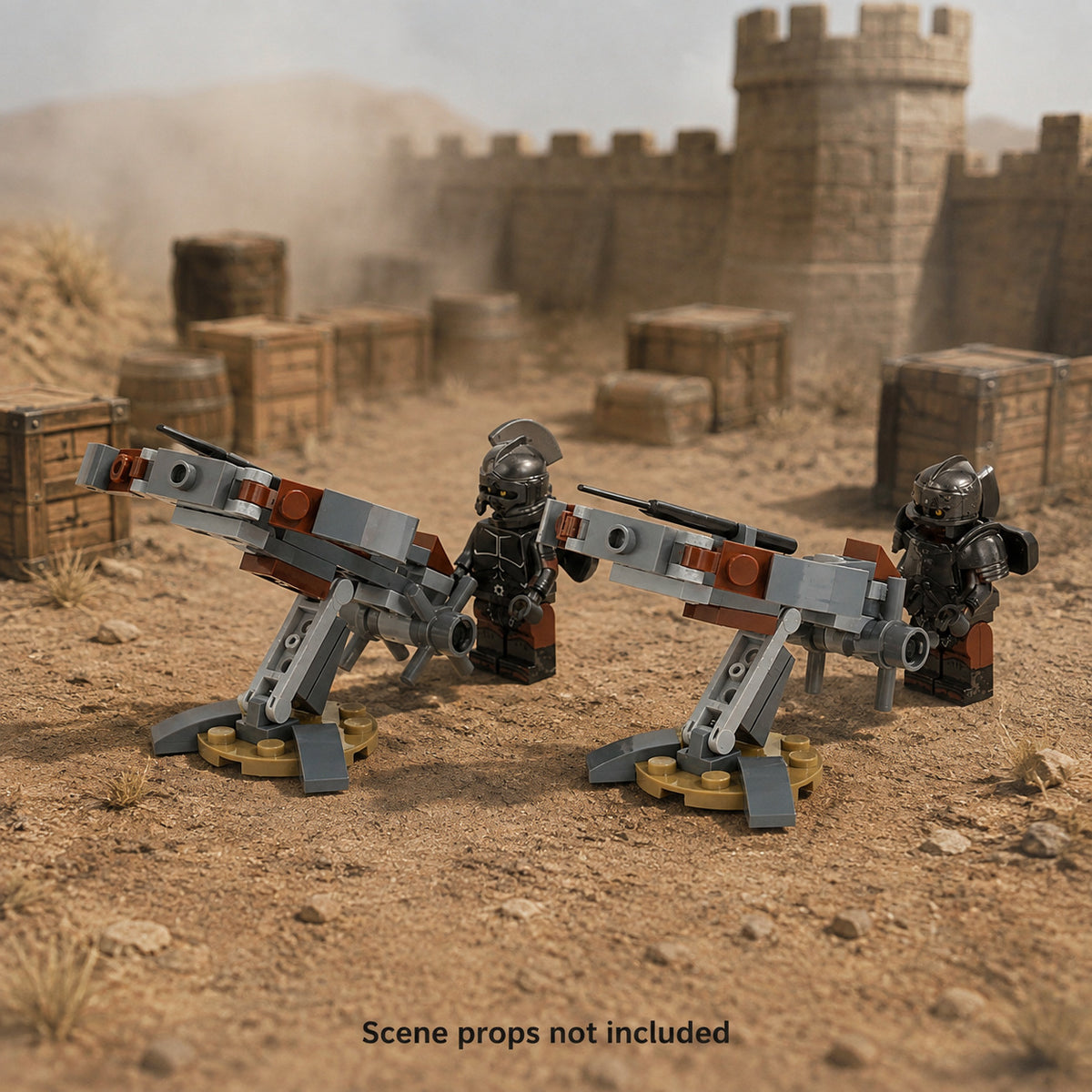 Orc Spear Launchers with 2 Figures in a battle scene; scene props not included