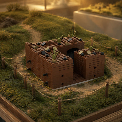 Trench Dugout Bunker in a museum diorama scene; scene props not included