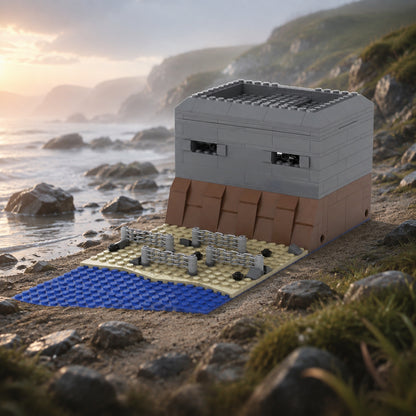 Beach Bunker Highland in a coastal scene; scene props not included