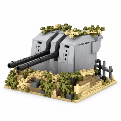 Camouflaged Twin-Gun Concrete Bunker product image