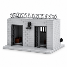 Brick Cell Block with Barred Window and Razor Wire product image