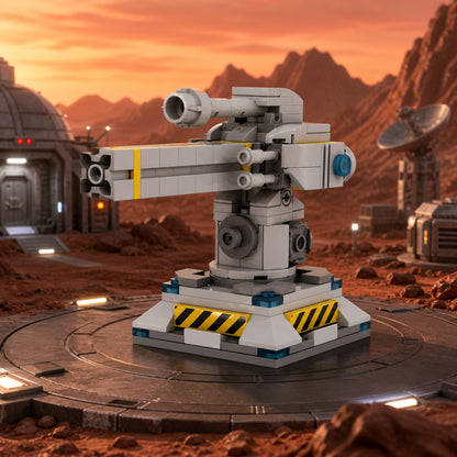 Laser Cannon Turret at a red-planet research outpost; scene props not included