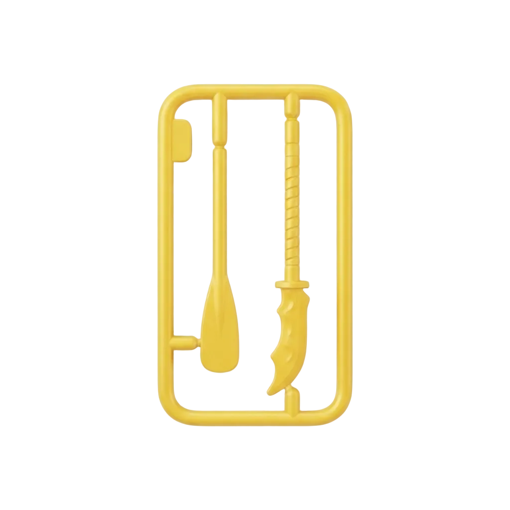 Gold Paddle Oar and Serrated Blade minifigure accessory