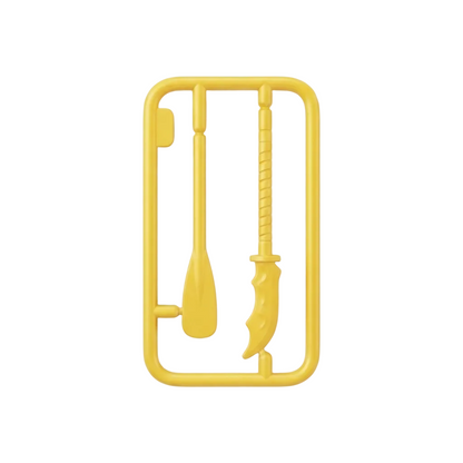 Gold Paddle Oar and Serrated Blade minifigure accessory