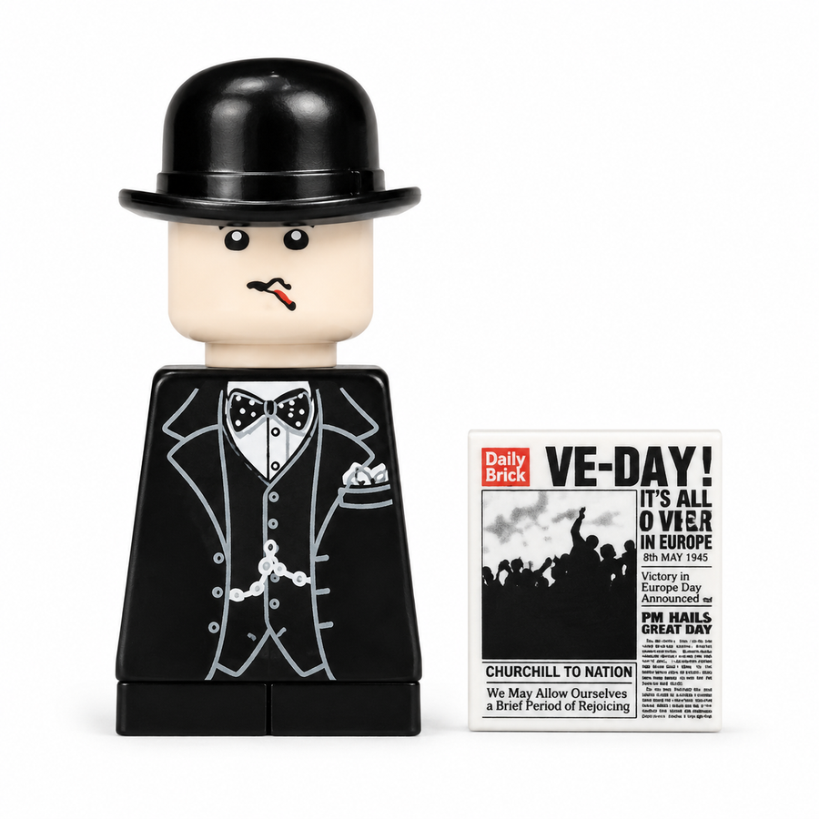 Churchill historical figure minifigure on white background