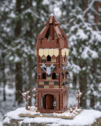 Timber Guard Tower with Crossed Axes - Brick BrosMOC