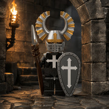White Cross Knight Collectible Minifigure – Heraldic Medieval Warrior - Brick BrosKnights