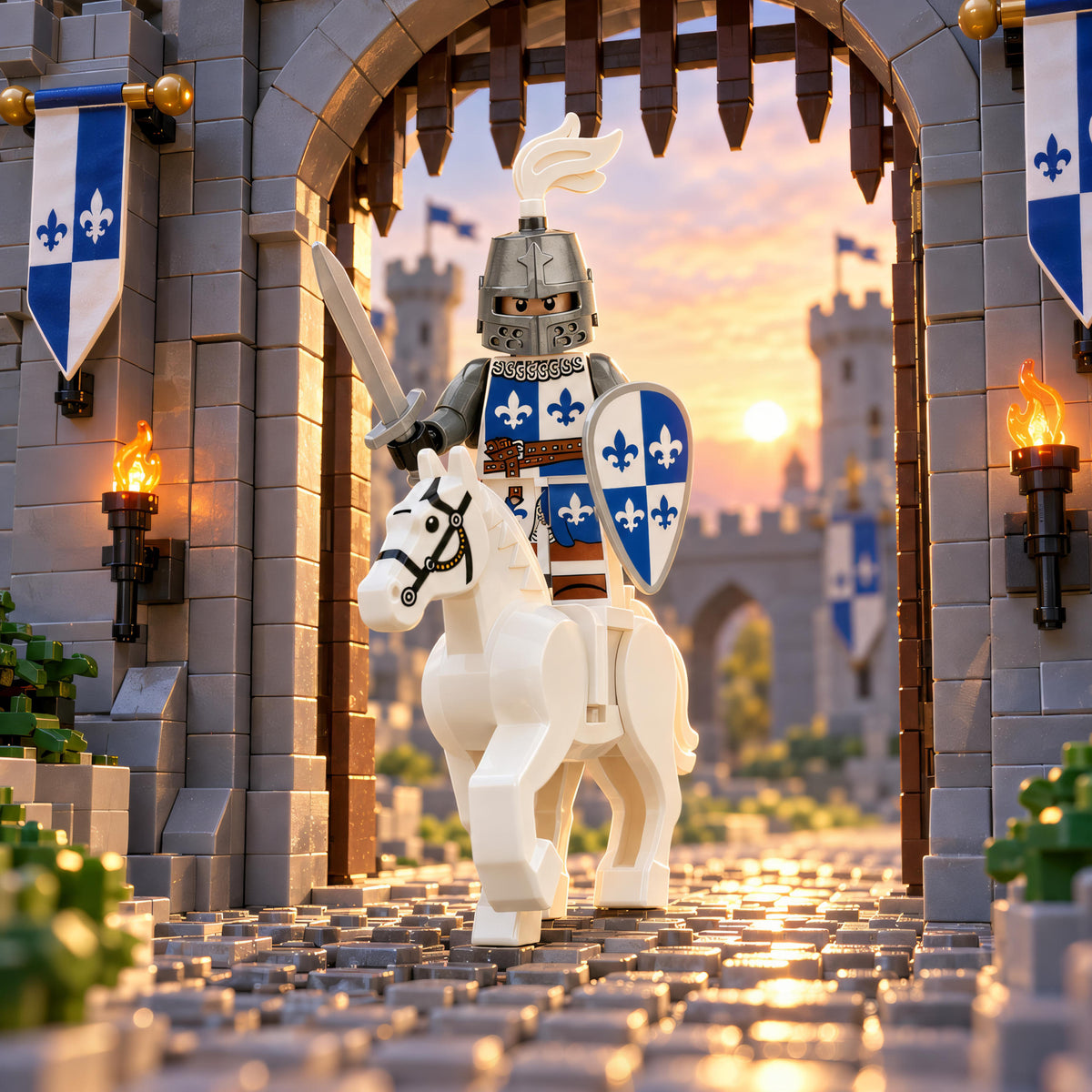 Brick Bros Gift Card castle gate scene, high resolution